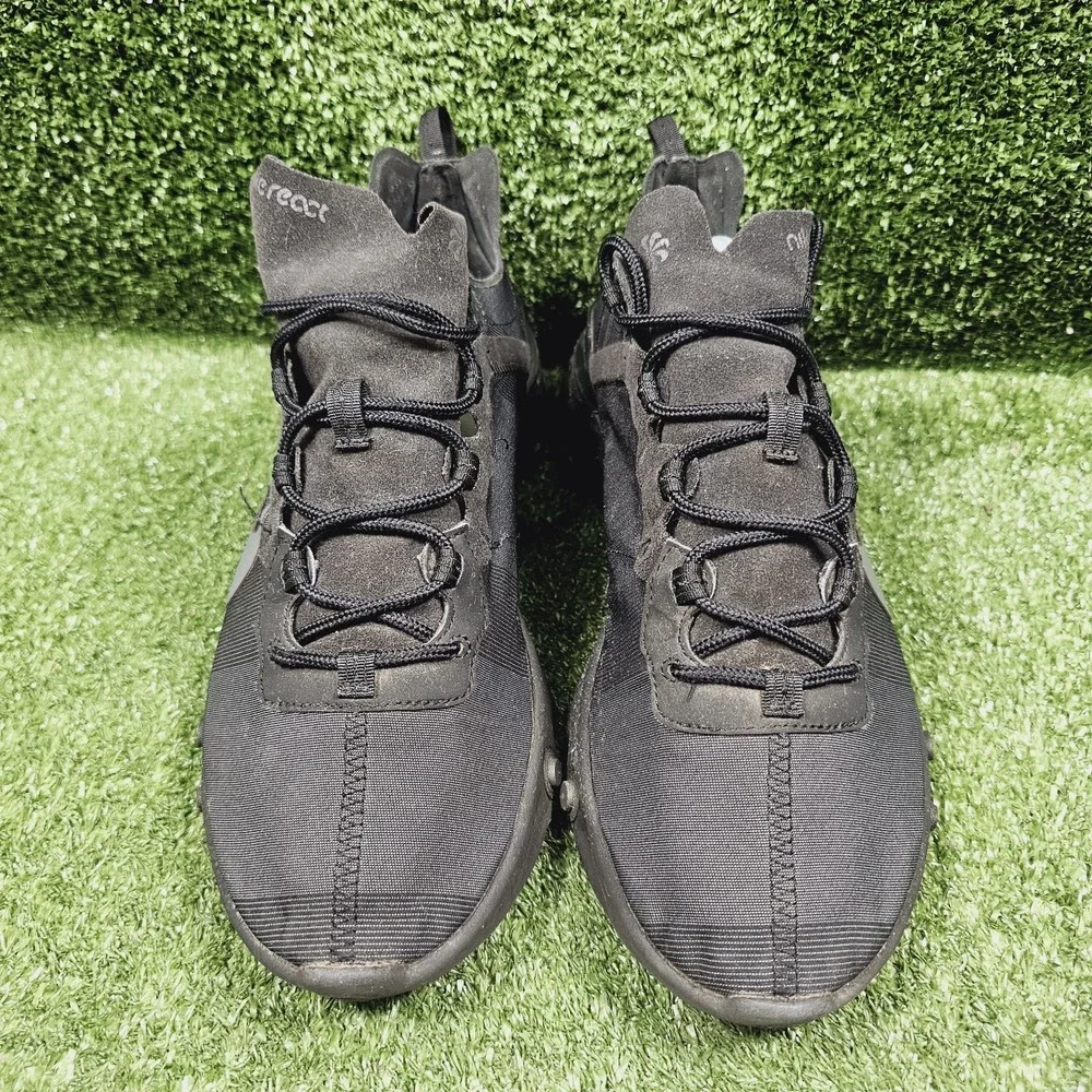 Nike React Element 55 Triple Black Athletic Sneakers BQ6166-008 Mens 12